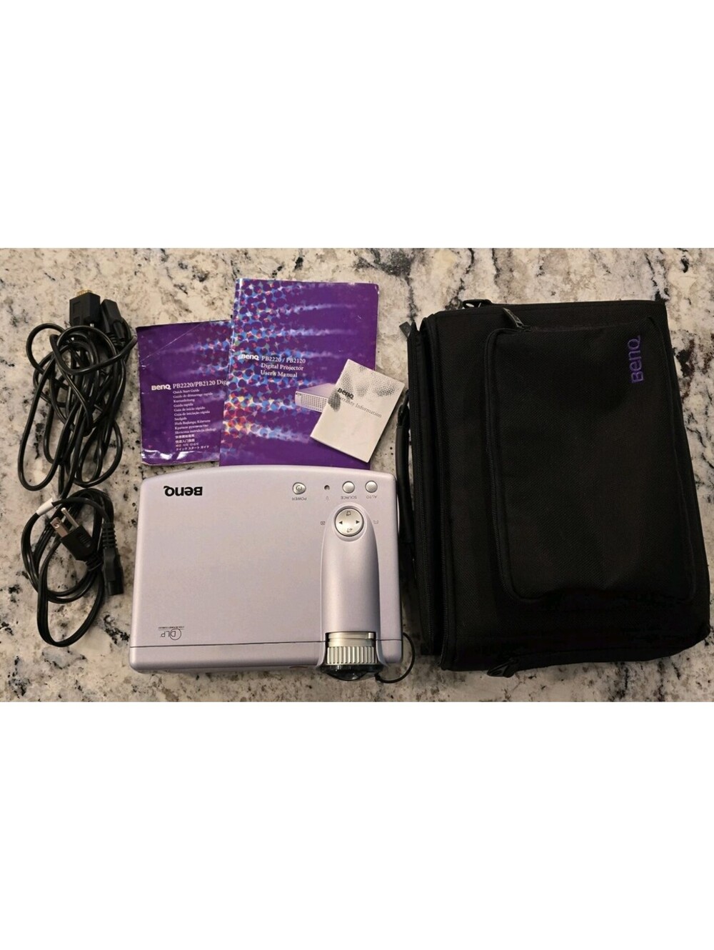 BenQ Projector PB2120 Silver W/ Carrying Case, Tested Working